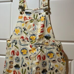 Seafood Patterned Women's Jumpsuit with Adjustable Straps